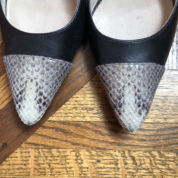 Michael Kors Black Heels with Snakeskin Points - Picture 7 of 7